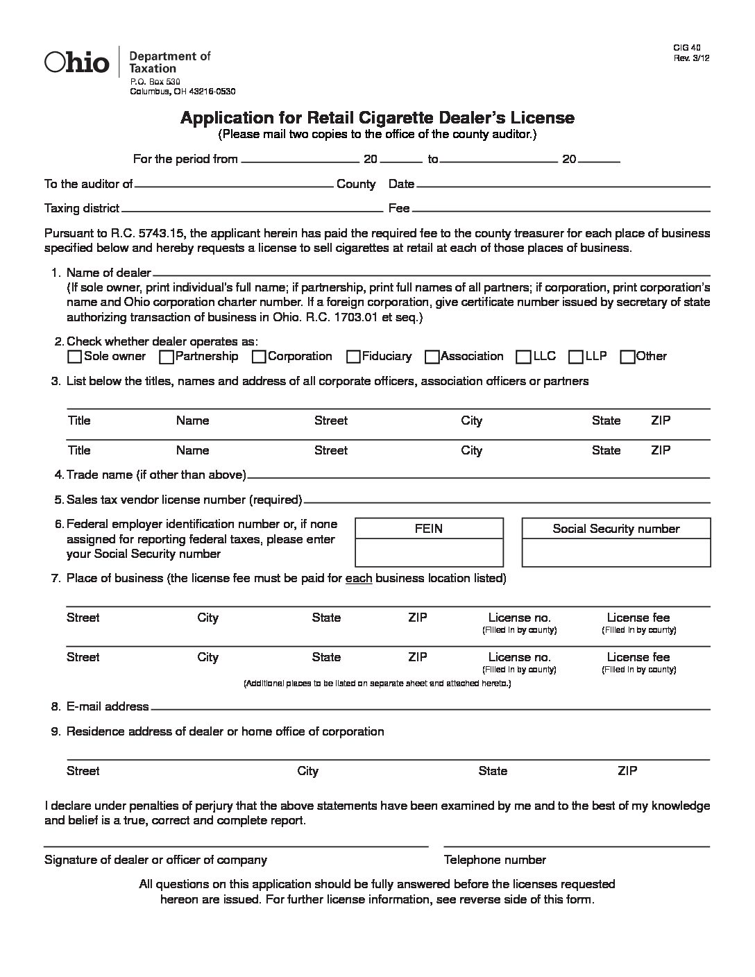 ohio tobacco retail license Cigarette License App